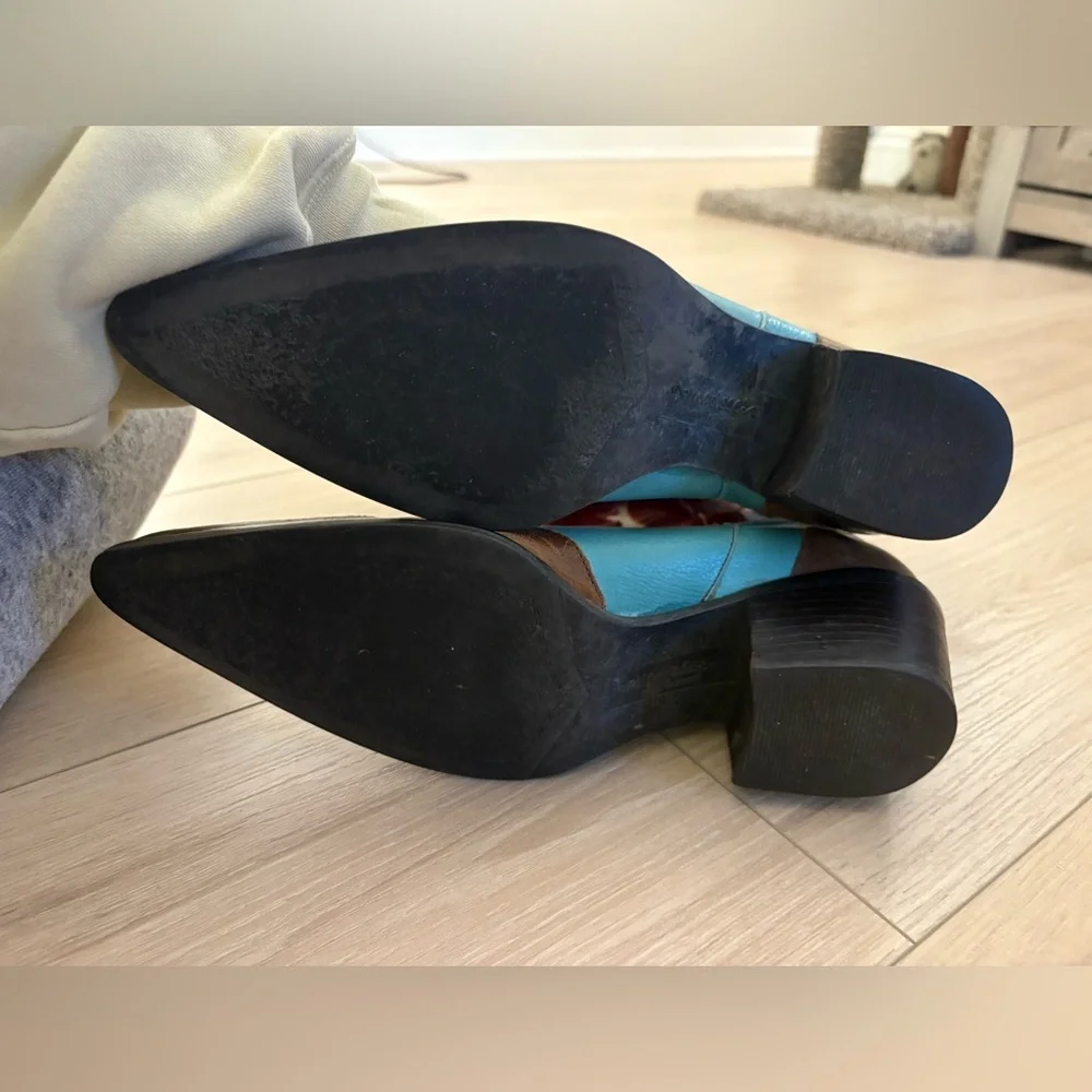 Matisse Red and Blue Western cowgirl Heeled Boots - Picture 5 of 10